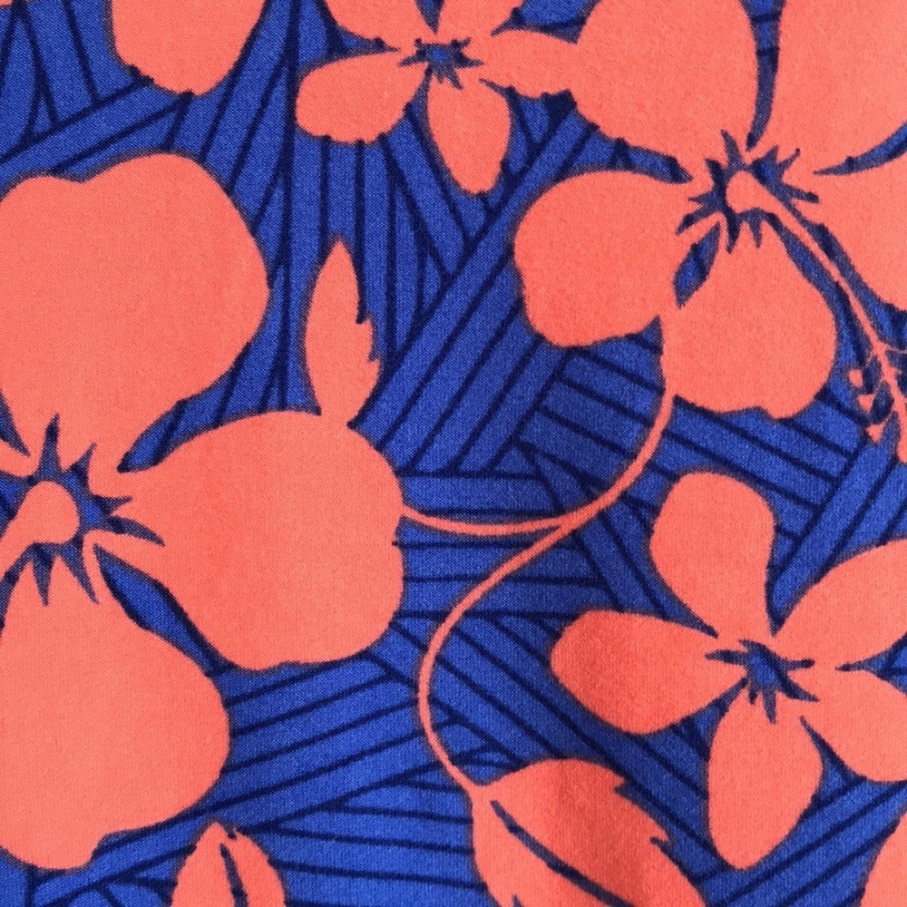 LuLaRoe orange/blue/black floral leggings, S/M - Picture 2 of 8